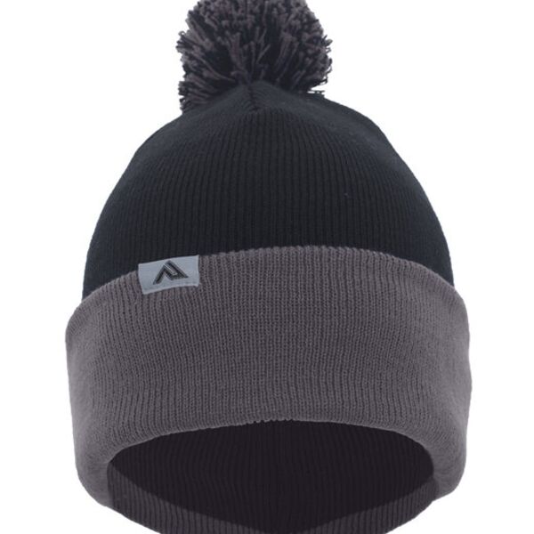Knit Fold-Over Pom-Pom Beanie Thumbnail