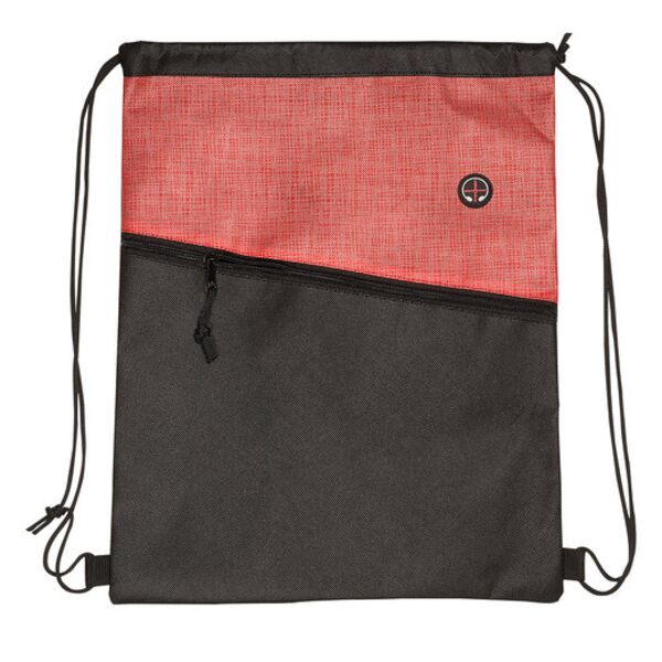 Tonal Heathered Non-Woven Drawstring Backpack Thumbnail